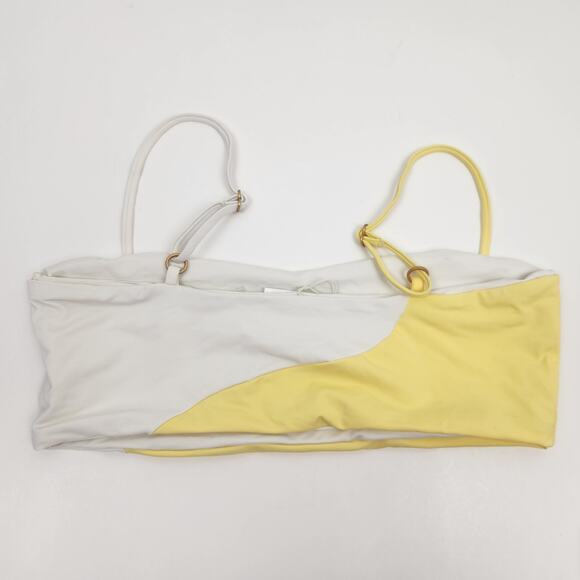 L*Space Ari Bikini Top in Yellow White Size Large NWT - Picture 4 of 6